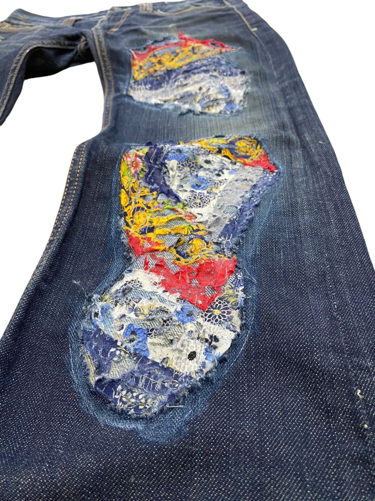 GOSTAR DE FUGA Flare Traveniti Japan Uruboro Distress Stich Denim Patchwork Size US 32 / EU 48 - 6 Thumbnail