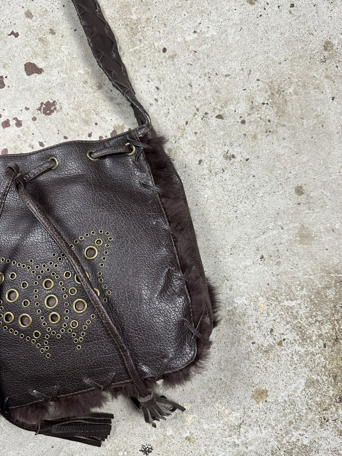 Japanese Brand Vintage Y2K Brown Butterfly Faux Fur Avant Garde Bag Size ONE SIZE - 5 Thumbnail