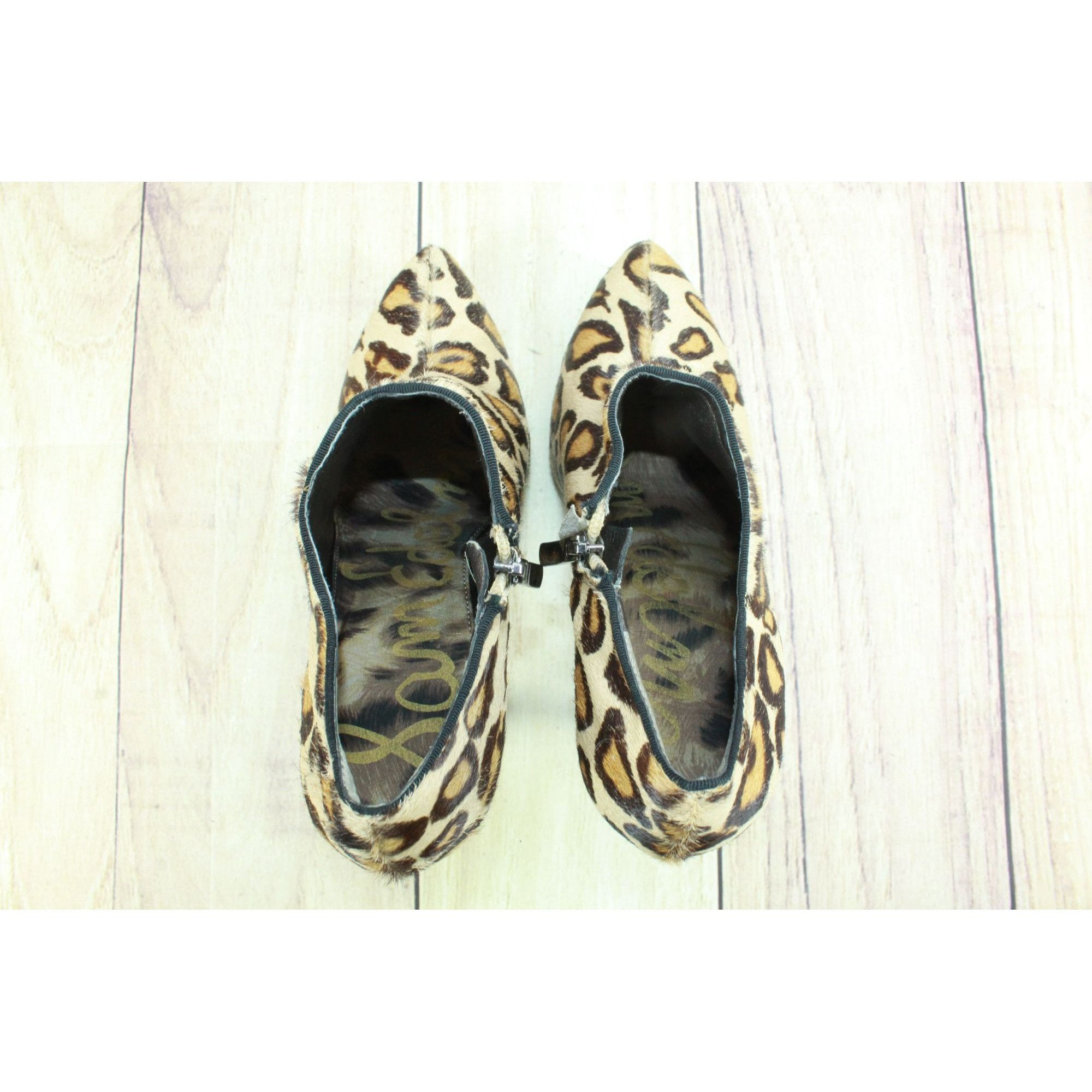 Leather Sam Edelman SRia Leopard Brahma Womens Platform Booties Size US 8.5 / IT 38.5 - 7 Thumbnail