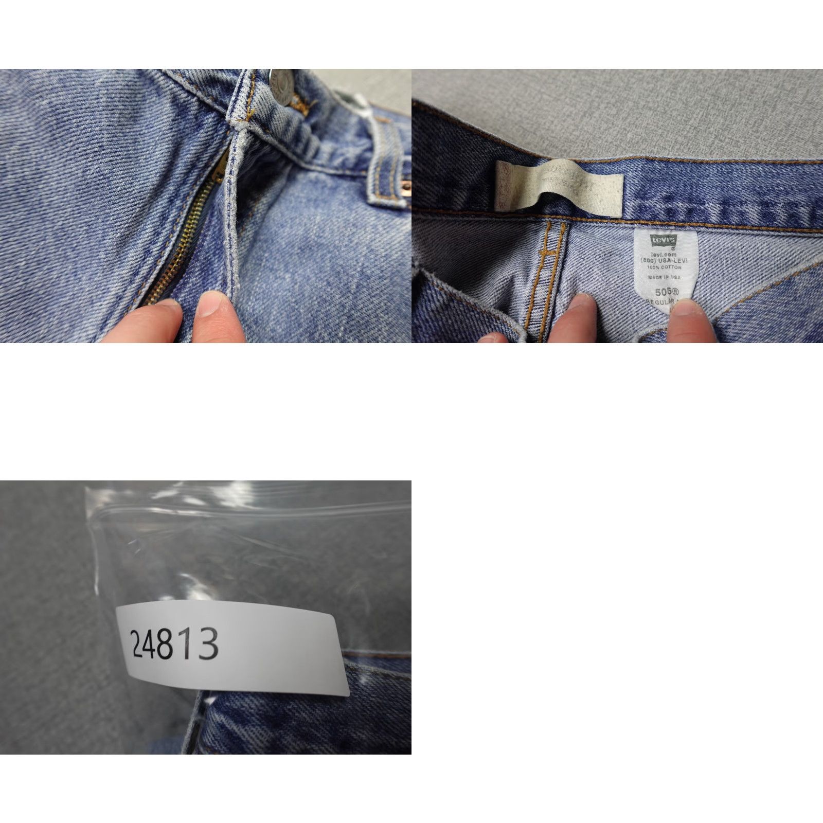 Levi's Levi's 505 Jeans Men 36x32 Blue Relaxed Fit Light Wash Denim 100% Cotton Size US 36 / EU 52 - 9 Thumbnail