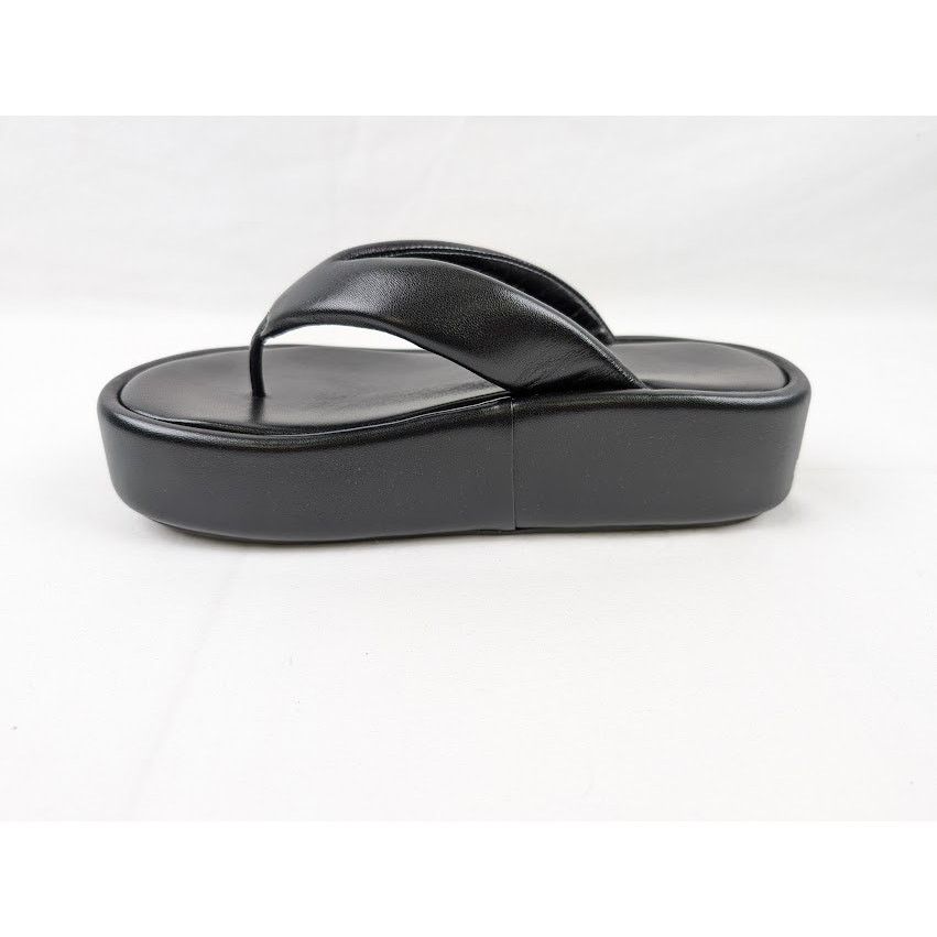 Balenciaga o1rshd1 Rise Thong Smooth Nappa/ Logo Slides in Black Size US 9 / IT 39 - 5 Thumbnail