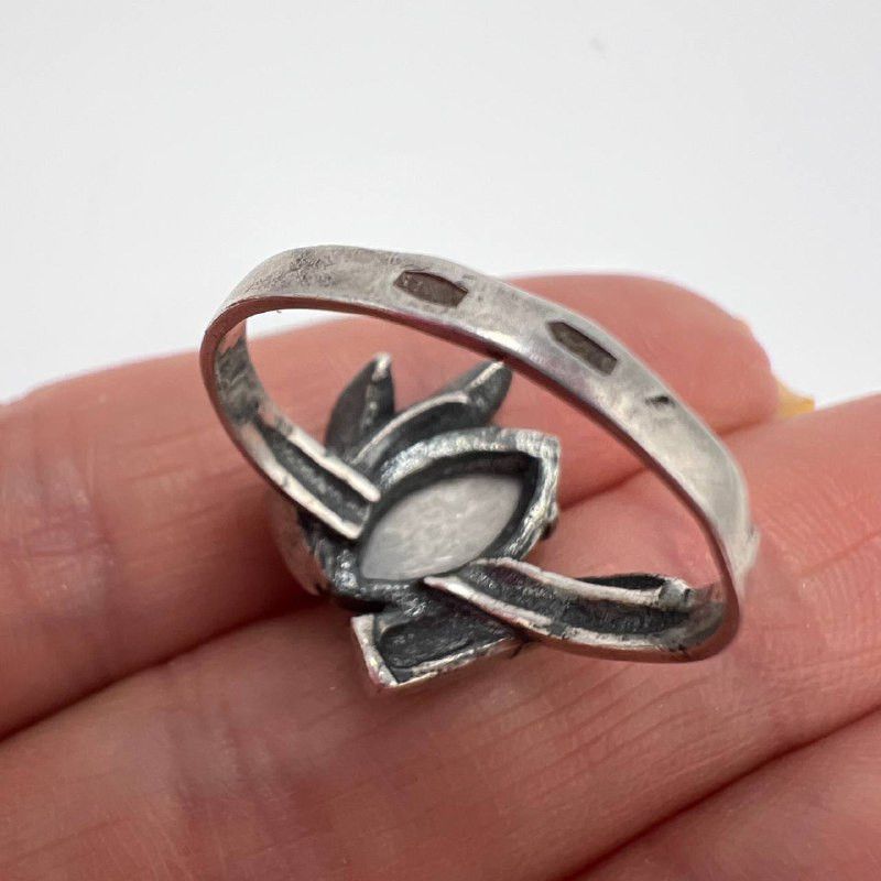 Vintage Vintage Sterling Silver 925 Ring Cat’s Eye Stone Size 8 Size ONE SIZE - 3 Thumbnail