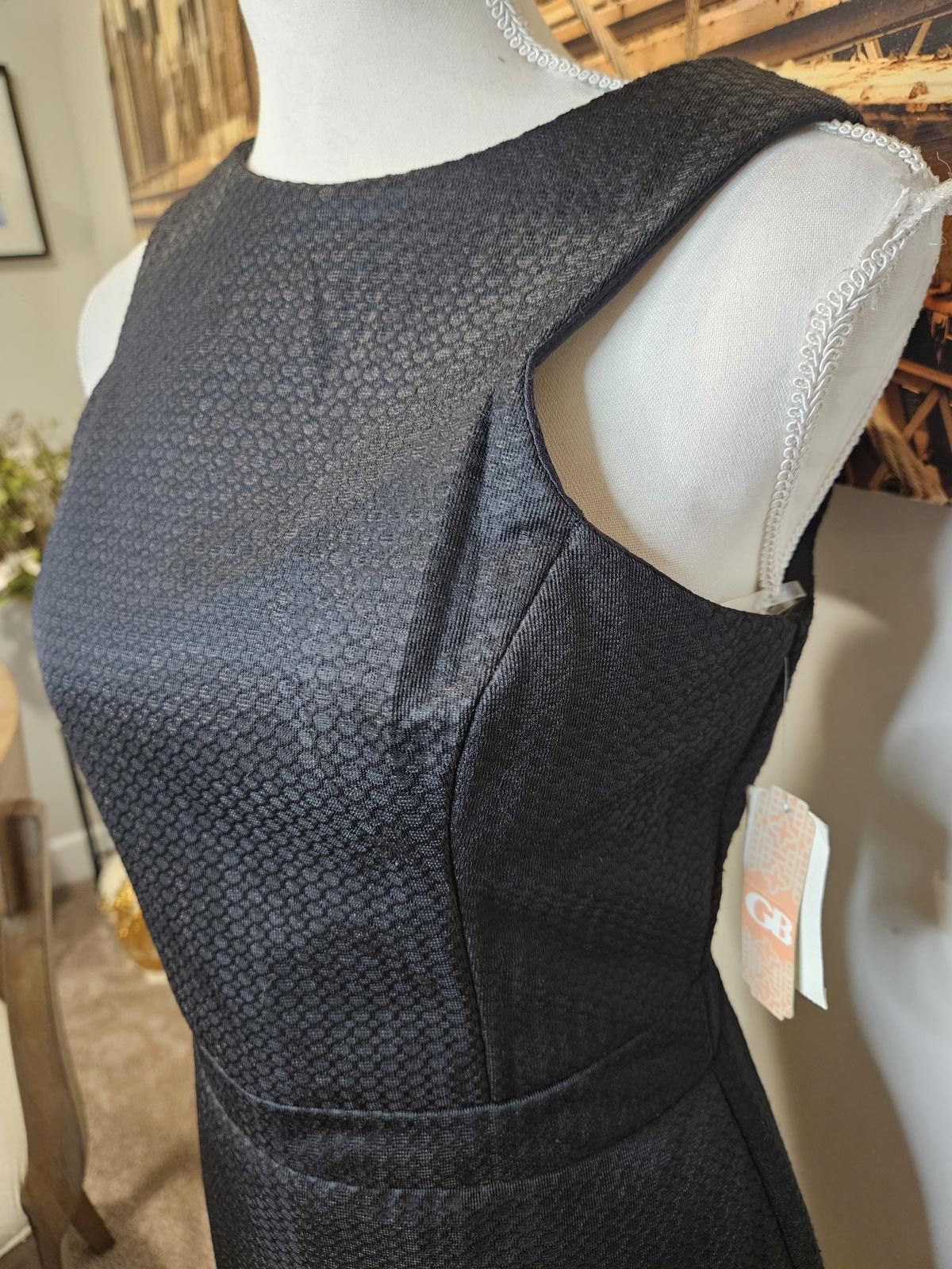 GB Nwt GB Black A-Line Dress with Structured Design #H37 Size L / US 10 / IT 46 - 4 Thumbnail