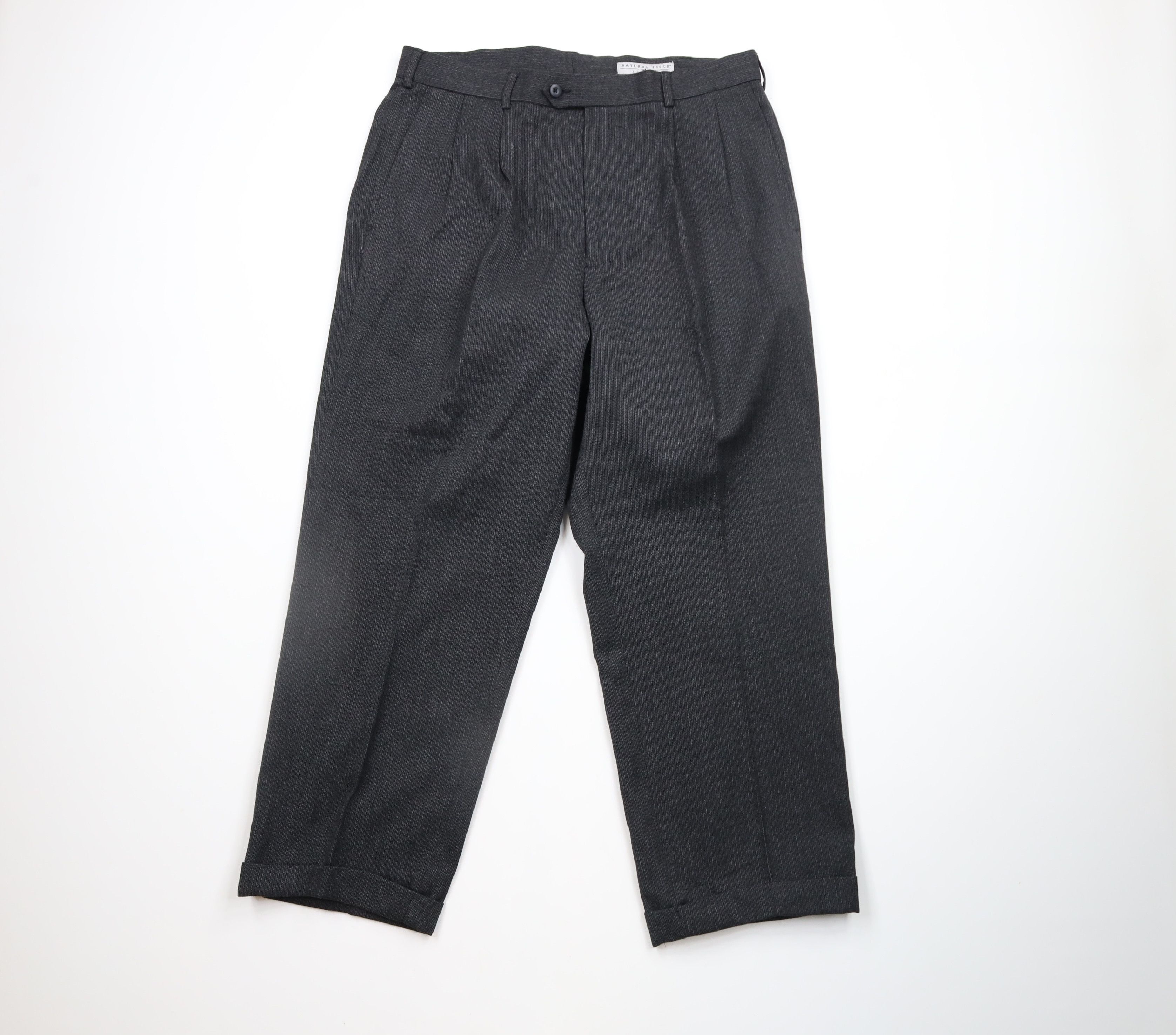 Vintage Vintage 90s Streetwear Pleated Textured Wide Leg Chino Pants Size US 34 / EU 50 - 1 Thumbnail