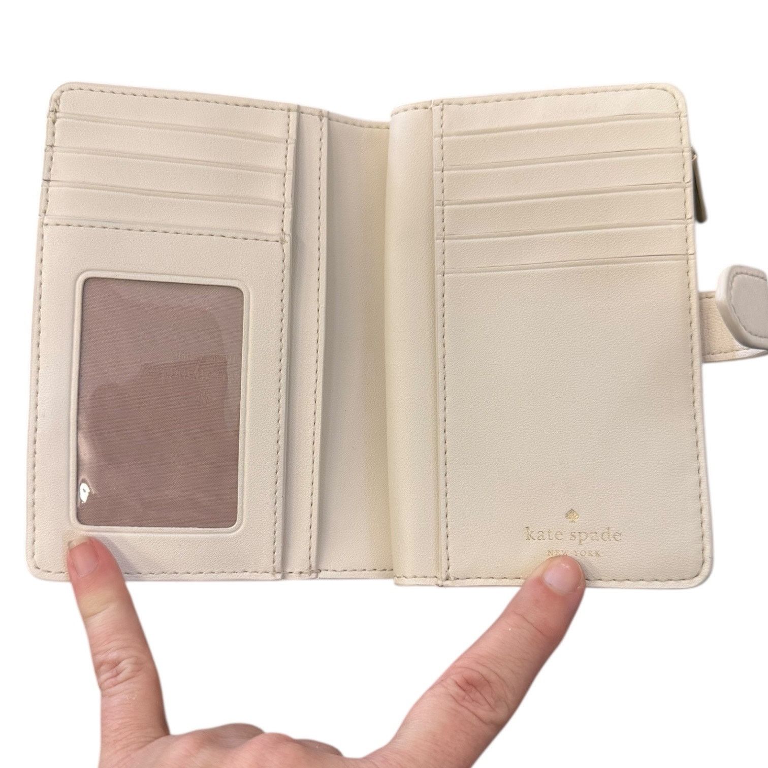 Kate Spade Off White Carey Quilted Bifold Snap Wallet
