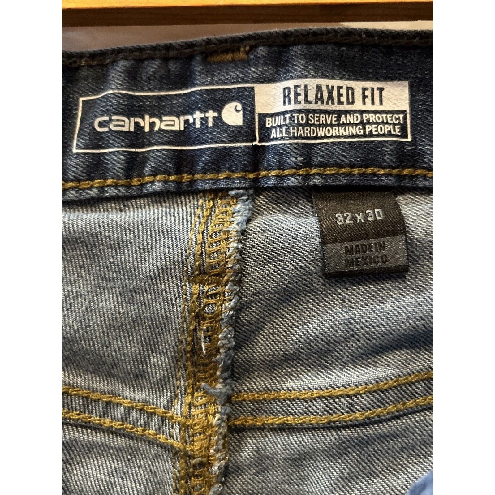 Carhartt Carhartt Jeans Men’s 32x30 Relaxed Fit Denim Blue Dark Wash Size US 32 / EU 48 - 9 Thumbnail