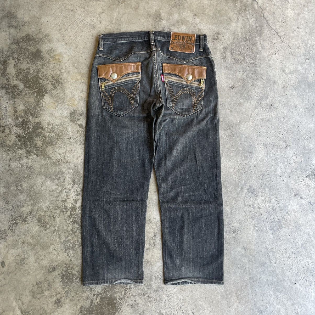 Edwin 🔥Vintage Edwin EXS404 Stoned Washed Distress Denim Jeans Size US 33 - 4 Thumbnail