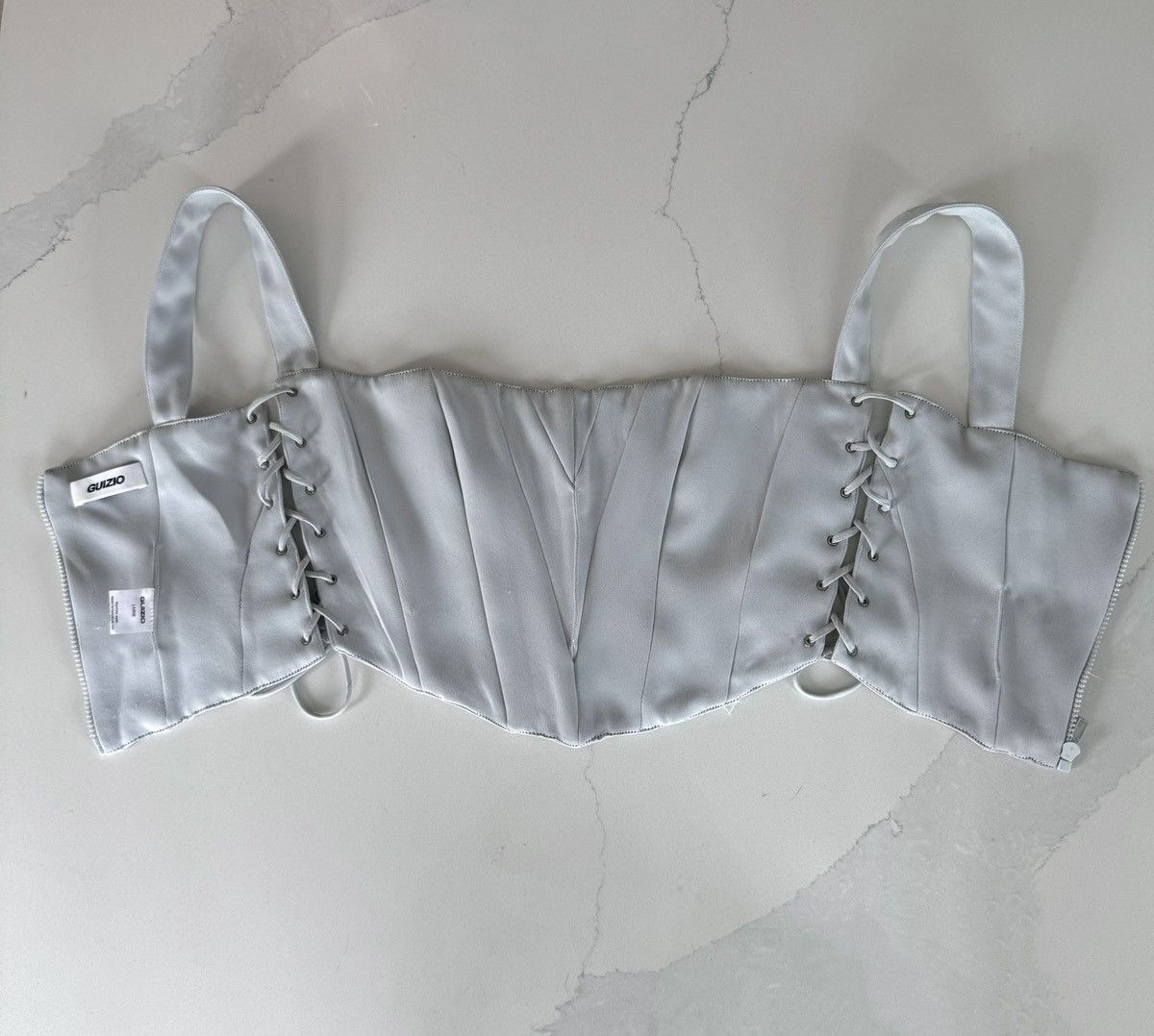 Guizio Danielle Guizio Pale Blue Corset Size L / US 10 / IT 46 - 6 Thumbnail