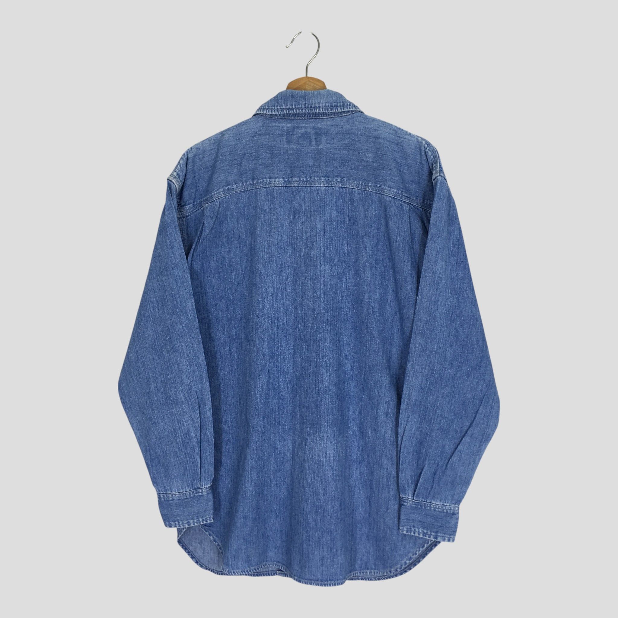 Polo Ralph Lauren Vintage 90s Polo Ralph Lauren Denim Shirt Polo RL Work Shirt Size US M / EU 48-50 / 2 - 2 Thumbnail