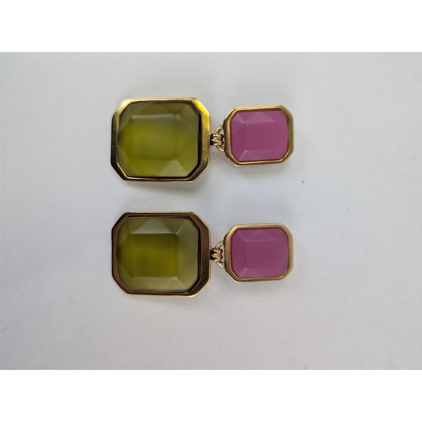 Saint Laurent Paris o1rshd1 Size: OS / Octagon Earring in Metal and Resin Multi Size ONE SIZE - 5 Thumbnail