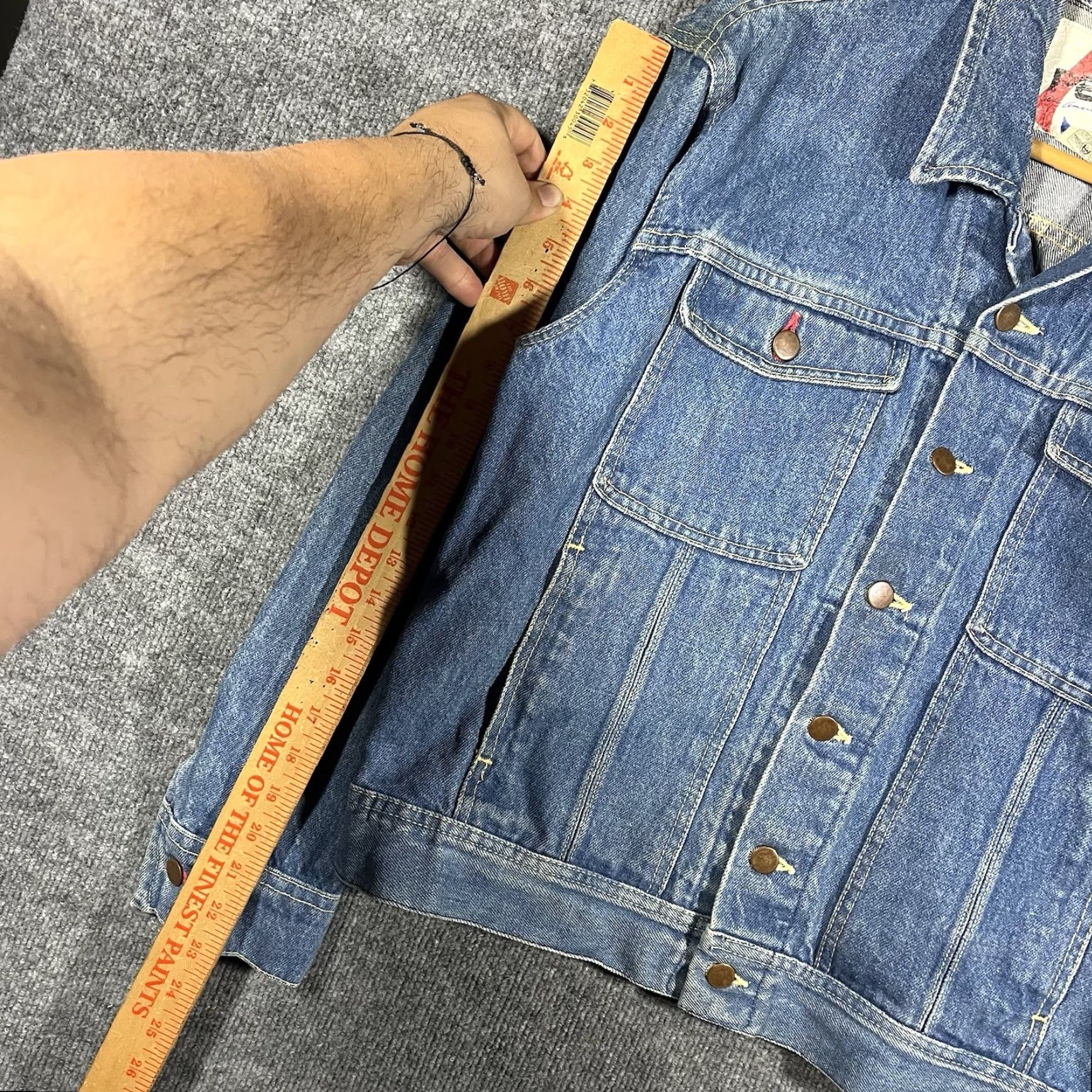 Denime VINTAGE Pepsi Denim Jacket Trucker Biker Blue Wash Mens Small S Jeans Blue 90s USA Jacket Mens Size US 29 - 5 Thumbnail