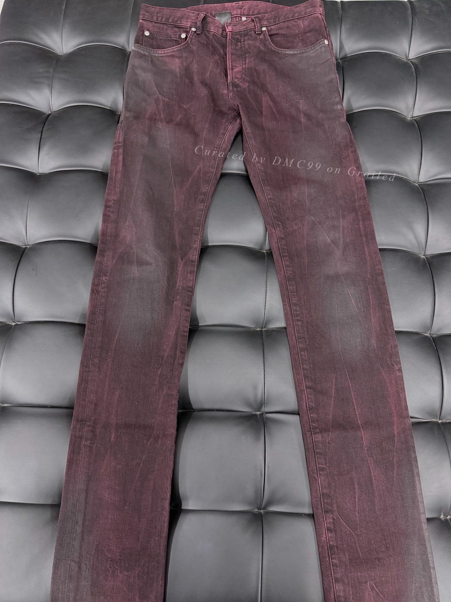 Dior Dior Homme 08SS Red Waxed Jeans Size US 31 - 1 Thumbnail