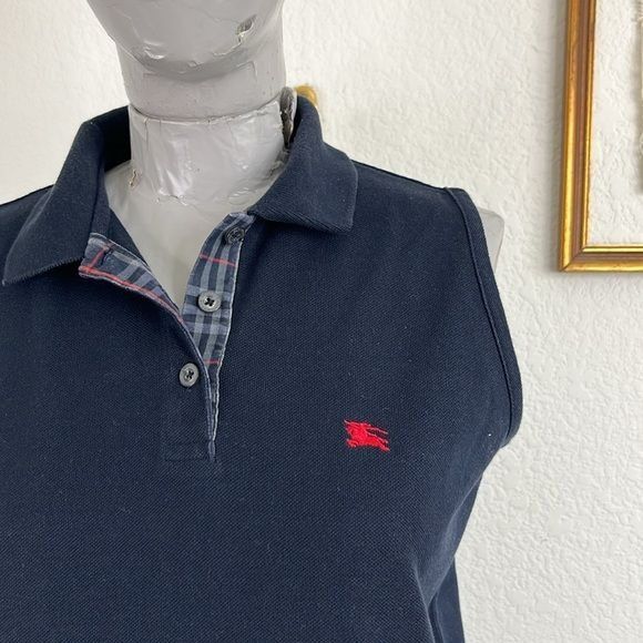 Burberry Burberry Cotton Pique Nova Check Embroidered Logo Sleeveless Size M / US 6-8 / IT 42-44 - 2 Thumbnail