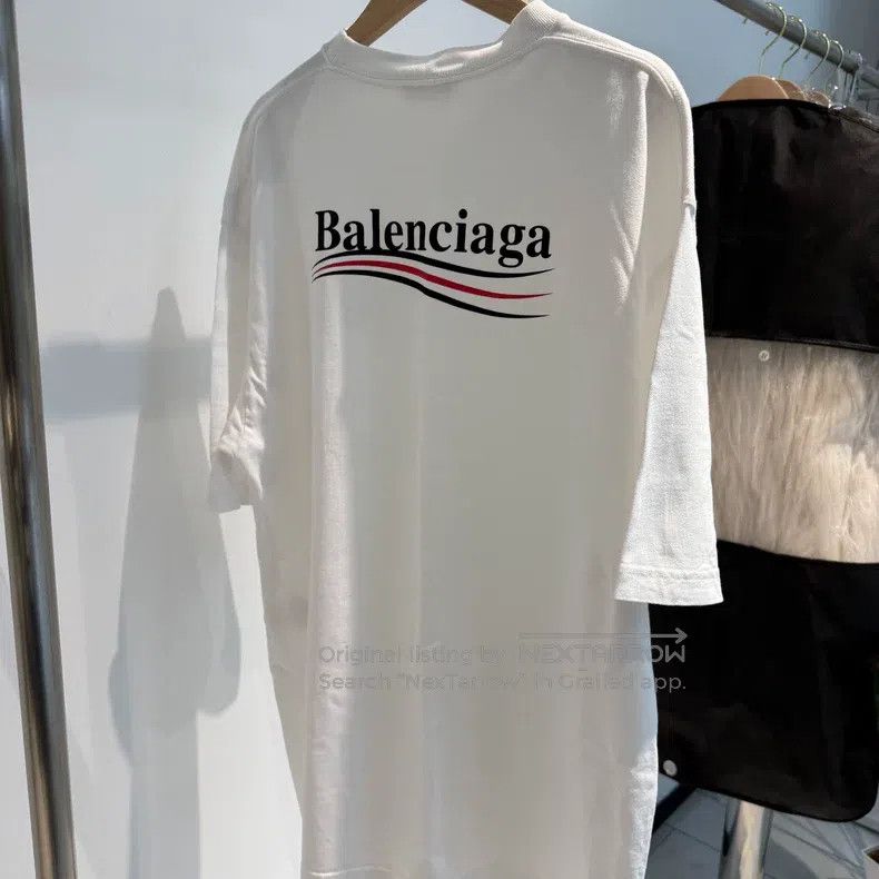 Balenciaga Balenciaga Classic White Coke Wave Logo Short Sleeve T-Shi Size US XS / EU 42 / 0 - 2 Thumbnail