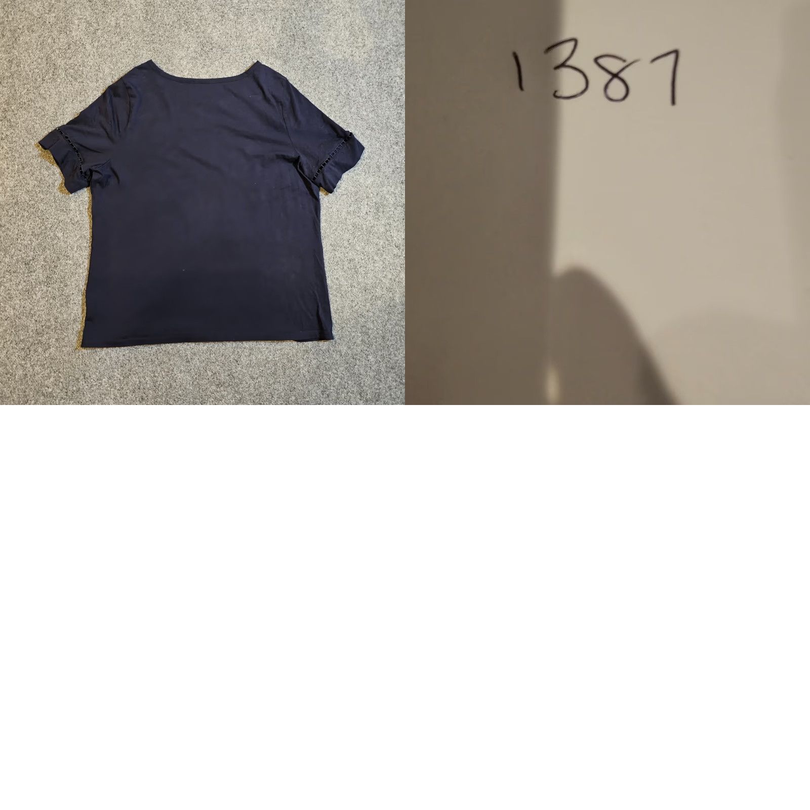Talbots Talbots Shirt Womens 1X Blue Pima Short Sleeve Crochet Round Neck Casual Size XL / US 12-14 / IT 48-50 - 8 Thumbnail