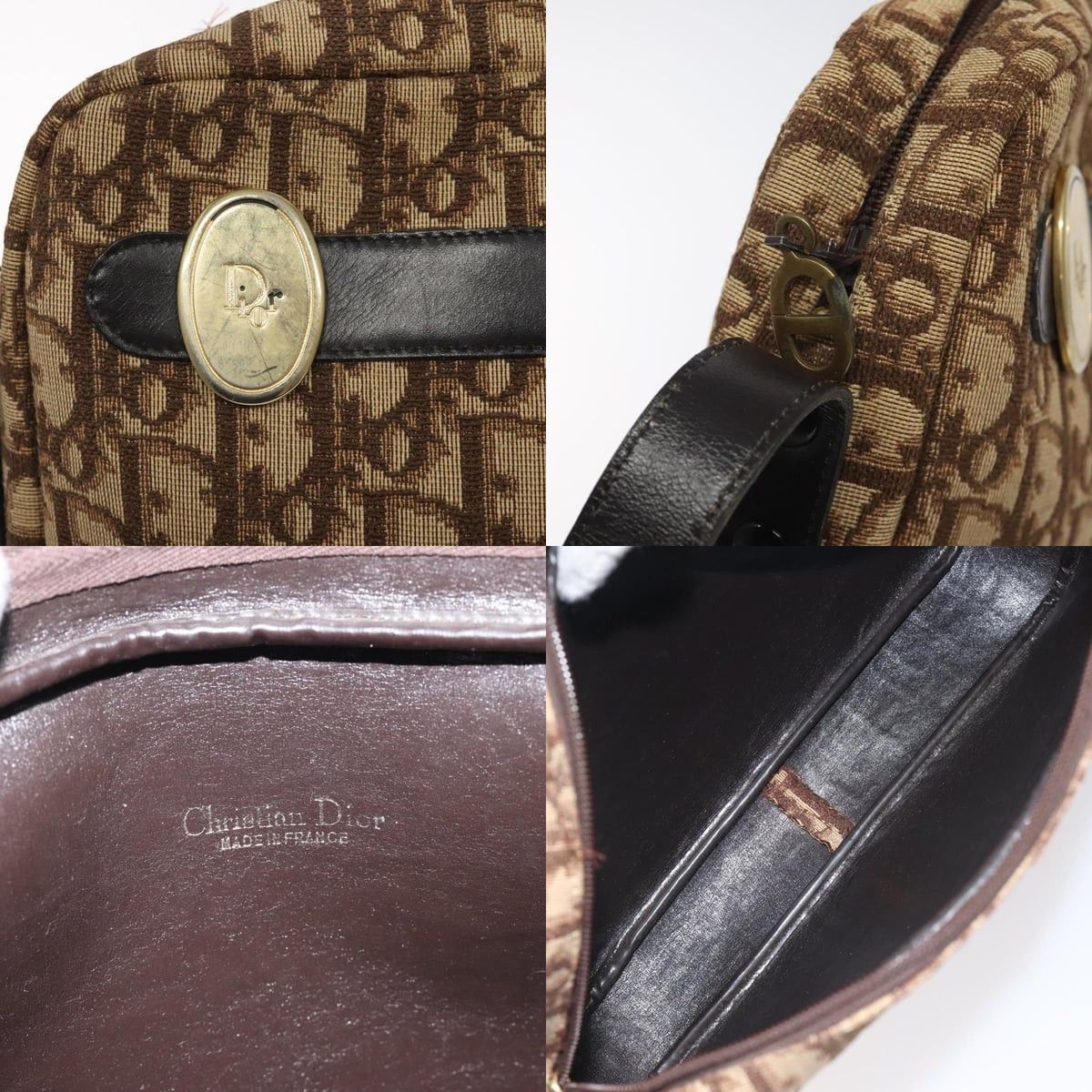 Dior DIOR Trotter Canvas Shoulder Bag Brown Gold Size ONE SIZE - 11 Thumbnail
