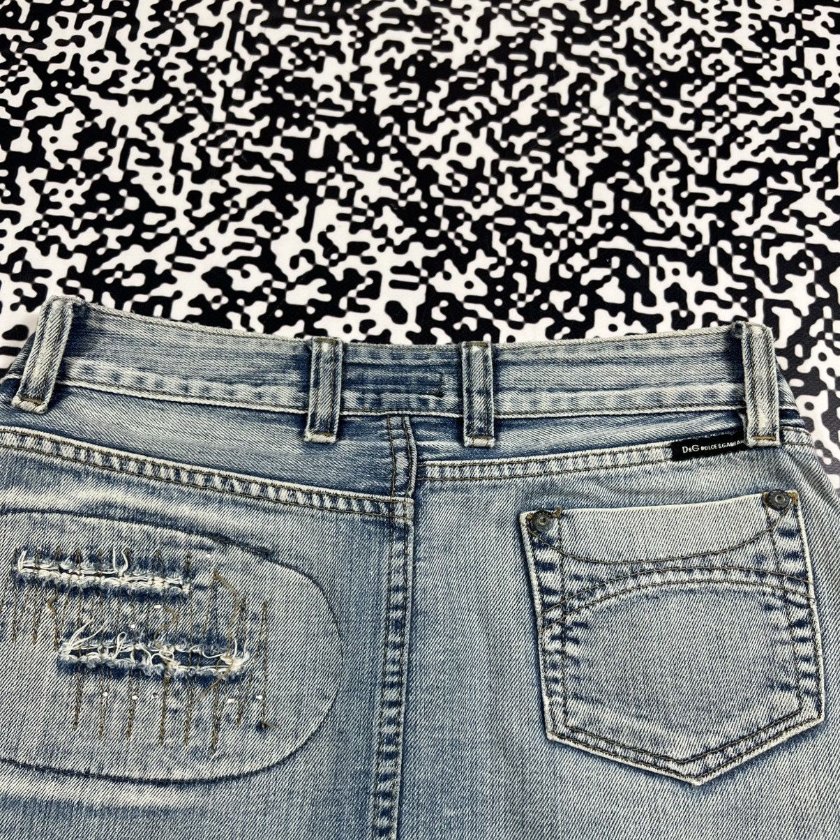 Dolce & Gabbana Vintage 90s D&G Dolce Gabbana Denim Mini Skirt Retro Luxury Size 28" / US 6 / IT 42 - 11 Thumbnail