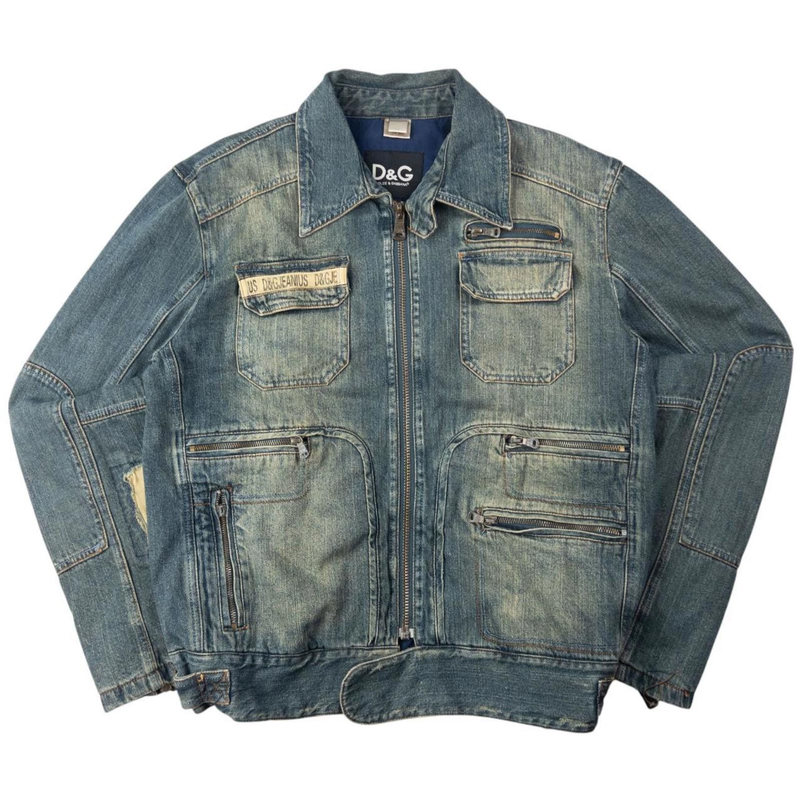 Dolce & Gabbana Vintage Dolce & Gabbana Multi Pocket Denim Jacket Size L Size US L / EU 52-54 / 3 - 1 Thumbnail