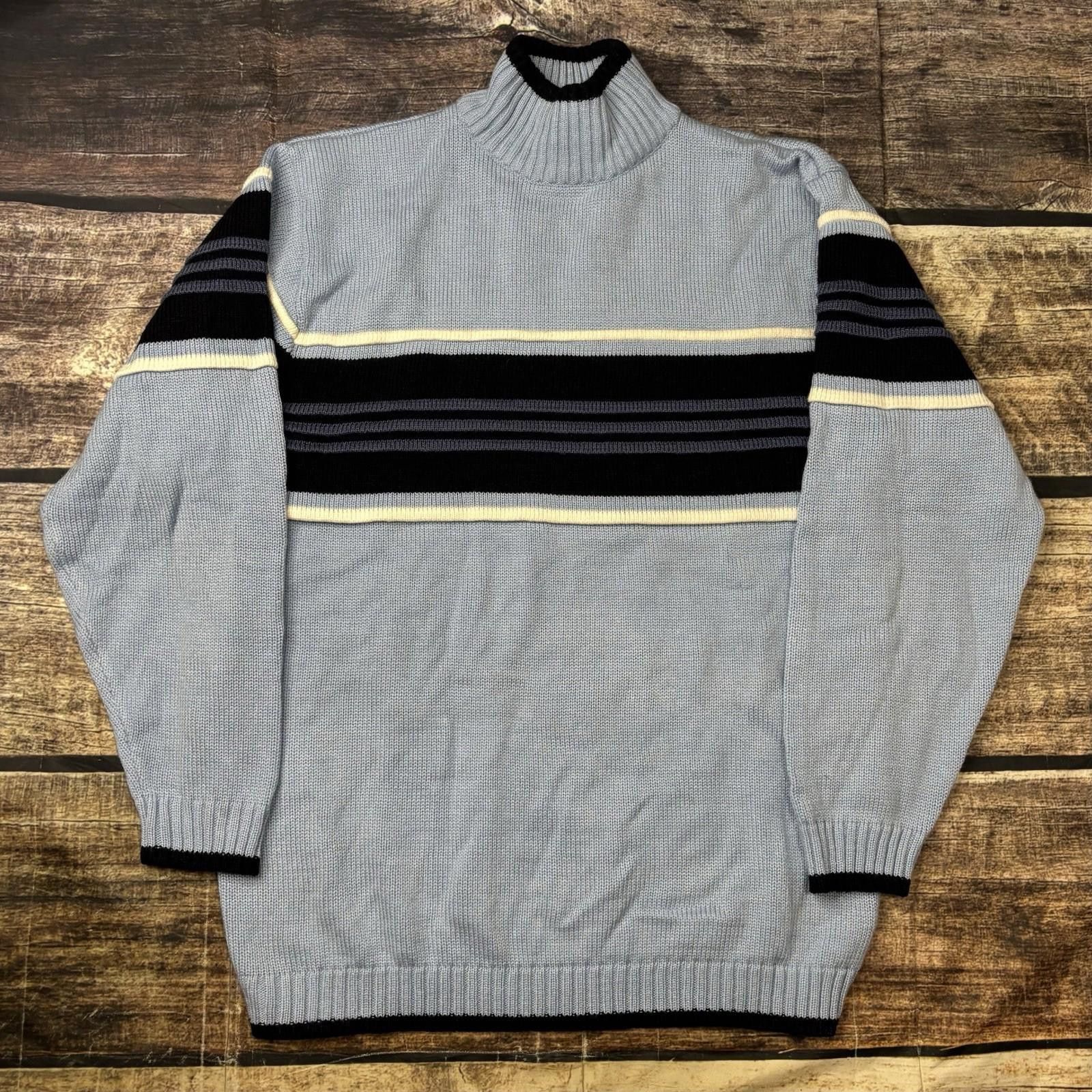 Southpole Vtg Southpole Sweater Mock Turtleneck Stripe Y2k Mens Medium Size US M / EU 48-50 / 2 - 1 Thumbnail