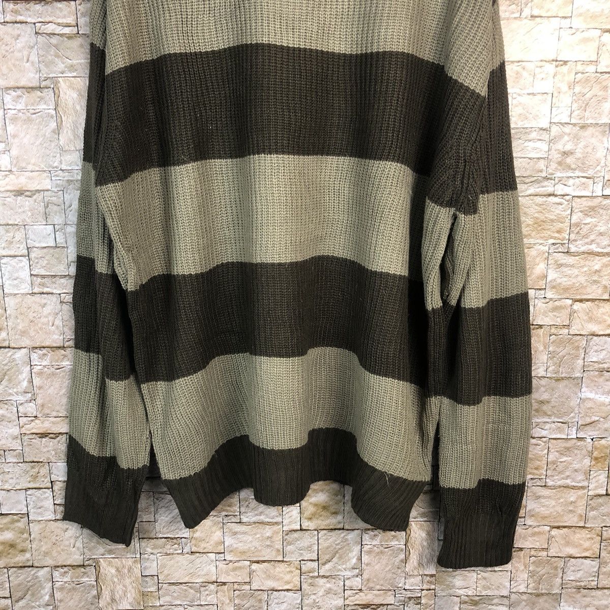 Japanese Brand × Solid and Striped World Smack Basic Stripe prison Brown Sweatshirt #A760 Size US L / EU 52-54 / 3 - 3 Thumbnail
