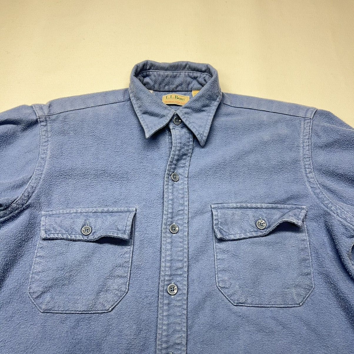 L.L. Bean × Vintage VTG LL Bean Flannel Shirt Blue Chamois Cloth Button Up Retro Size US M / EU 48-50 / 2 - 3 Thumbnail