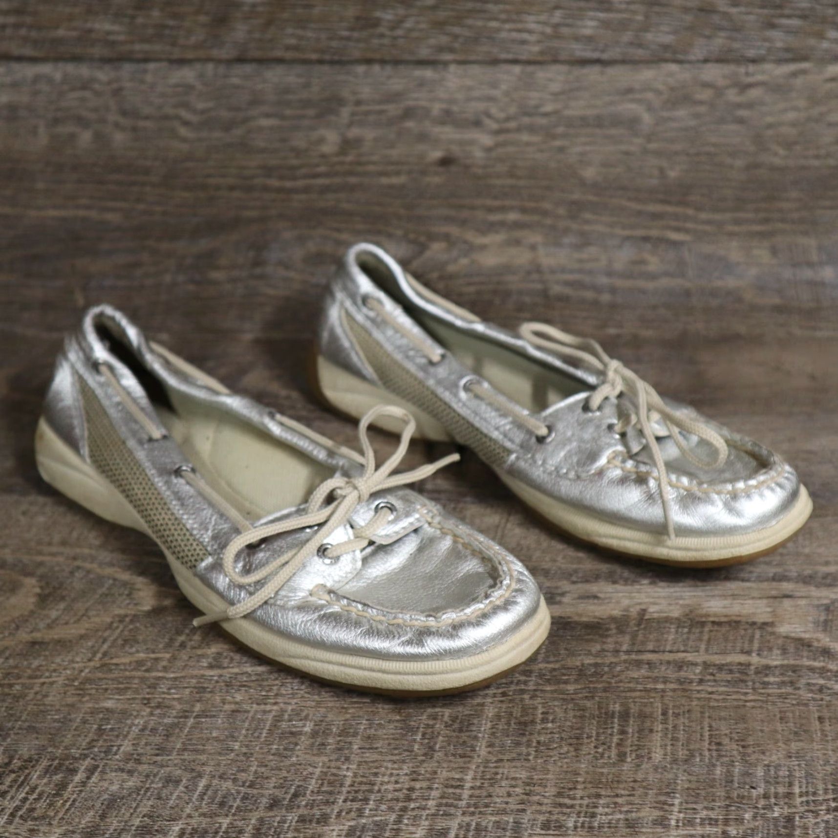 Sperry Sperry Top Sider Silver Flats Slip On Loafer Women's Size US 7.5 Boat Shoes M Silver 2010-2019 Flat Mens Womens? Size M / US 6-8 / IT 42-44 - 2 Thumbnail