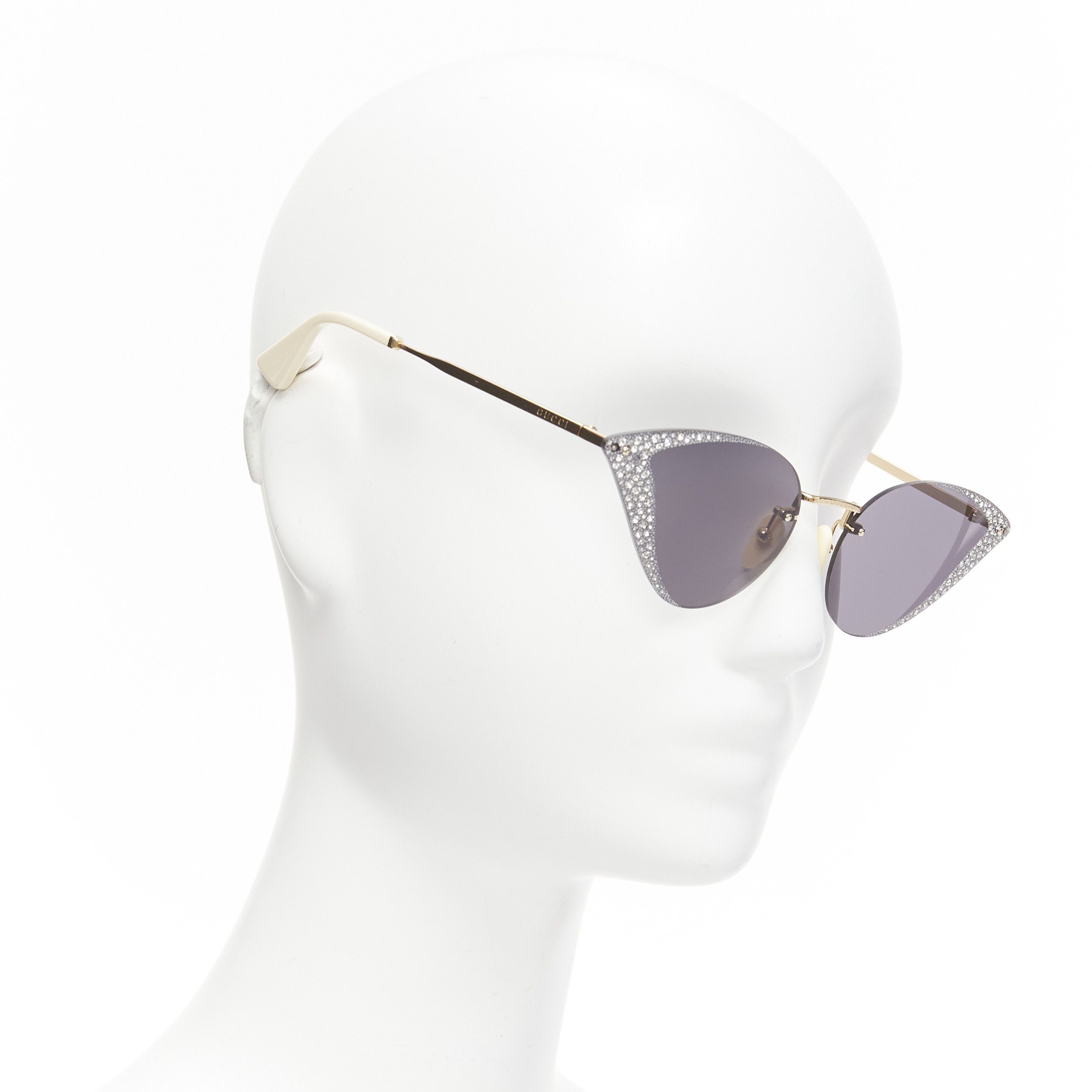 Gucci GUCCI Hollywood Forever GG0898S silver crystal black cat eye sunglasses Size ONE SIZE - 1 Thumbnail