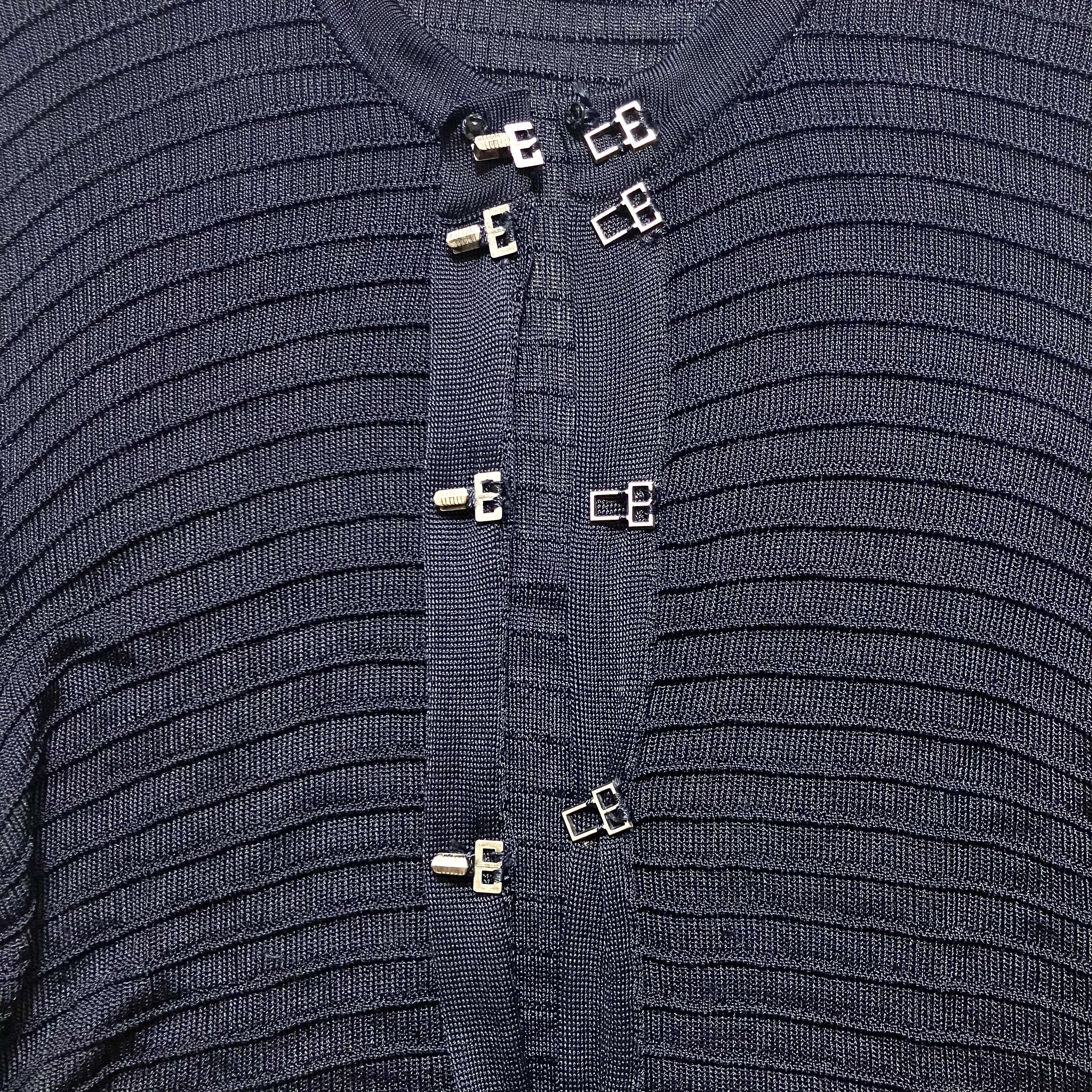 Armani Armani Collezioni navy ribbed knit cardigan Size M / US 6-8 / IT 42-44 - 7 Thumbnail