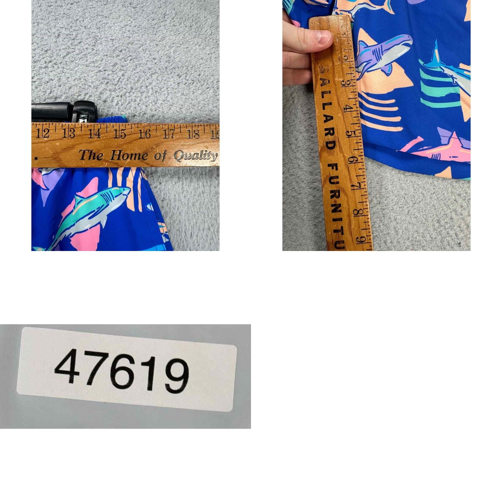 Chubbies Chubbies Swim Trunks Men Medium Blue The Daddy Shark Lined Board Shorts NEW A10 Size US 31 - 8 Thumbnail