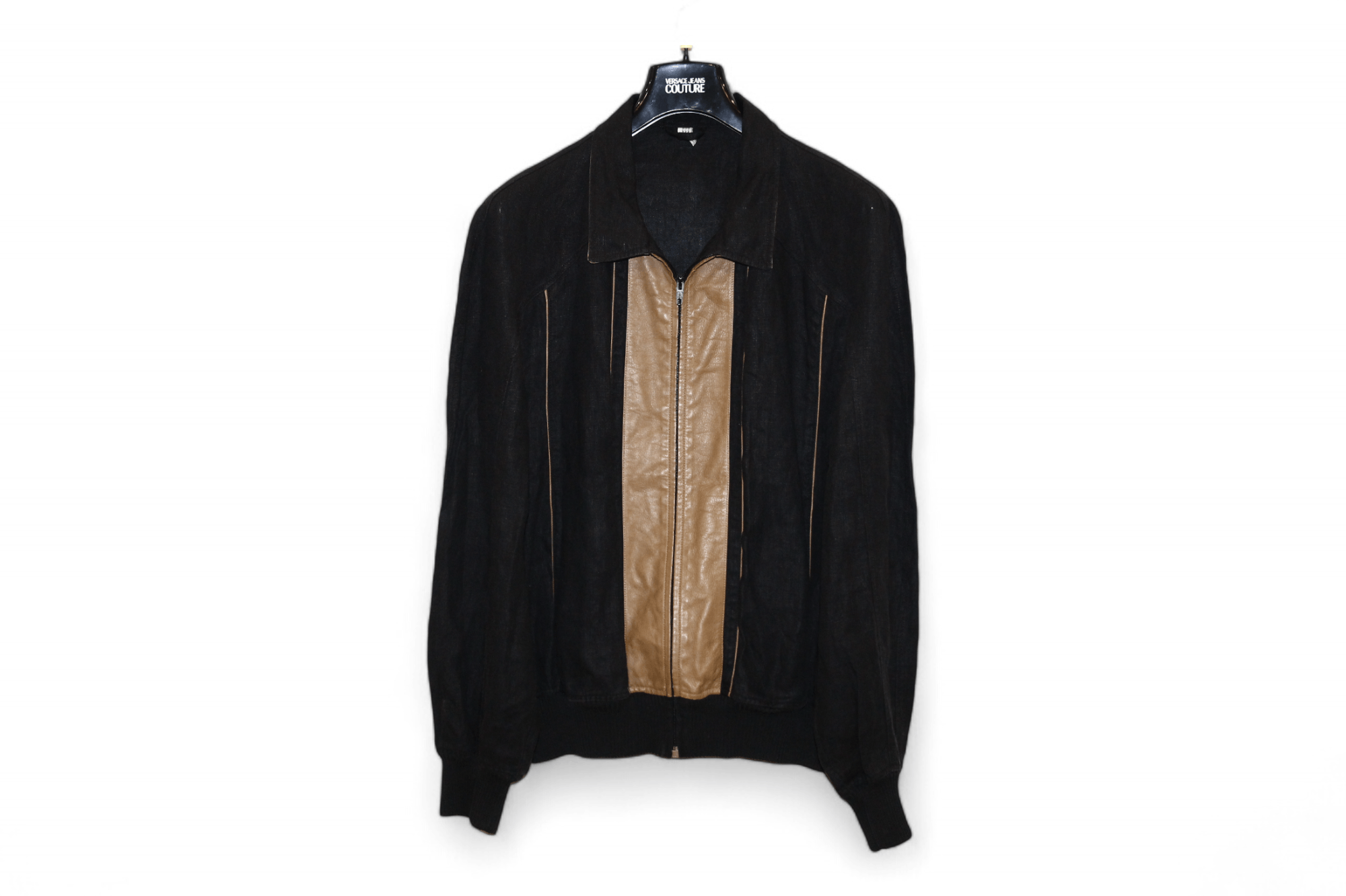 Kiton 🔥Schiatti & Co. luxury design raw linen leather trim bomber Size US M / EU 48-50 / 2 - 13 Thumbnail