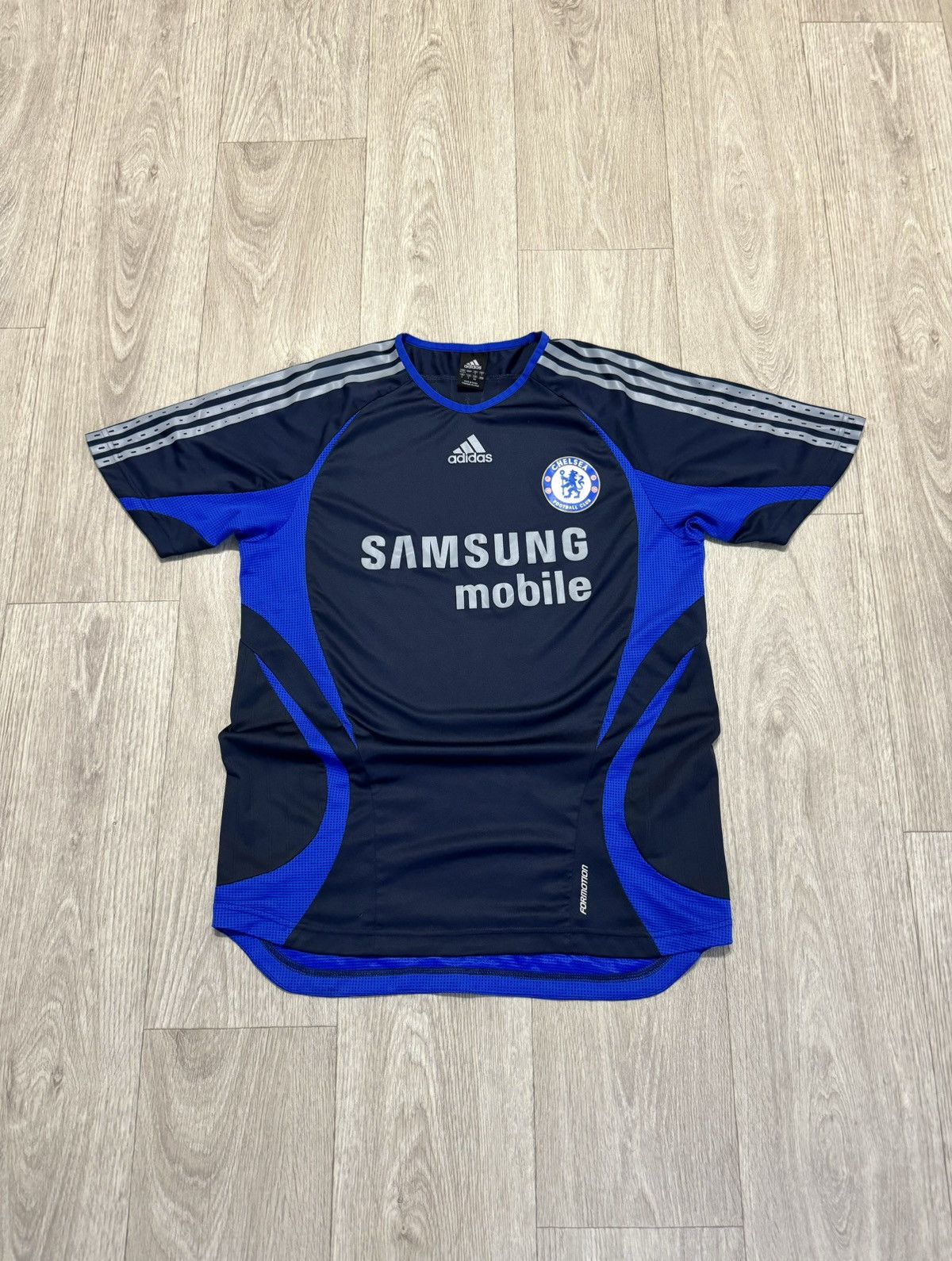 Pre-owned Adidas X Soccer Jersey Vintage Adidas Chelsea Training Jersey In Navy