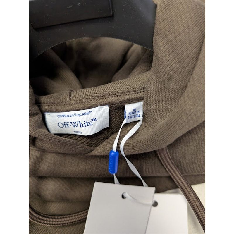 Off-White o1rshd1 Logo Skate Hoodie in Chocolate / White Size US M / EU 48-50 / 2 - 17 Thumbnail