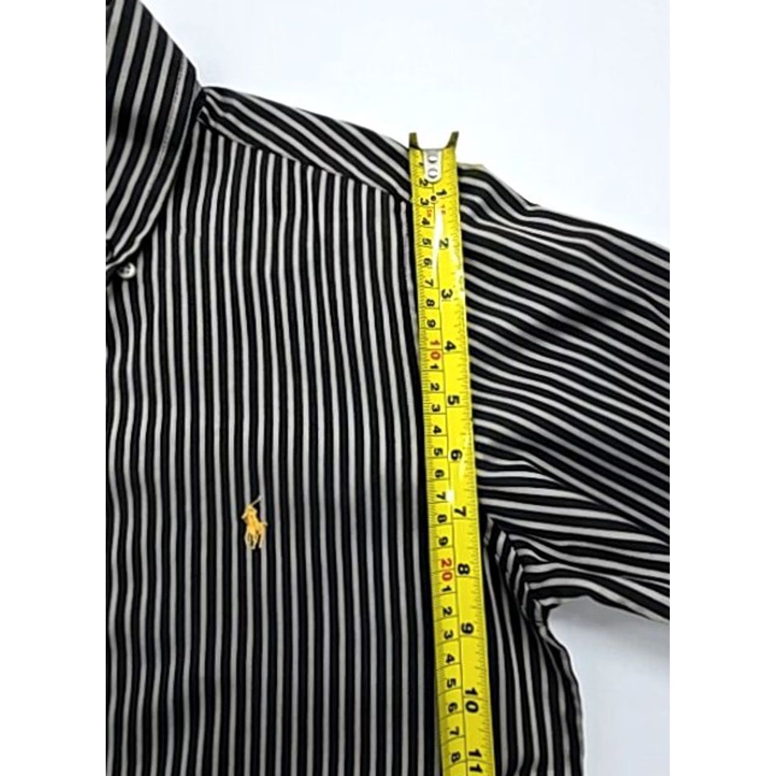 Polo Ralph Lauren Polo Ralph Lauren Dress Shirt Polo by Ralph Lauren Striped Black White Custom Fit Men's S Size 36R - 6 Thumbnail