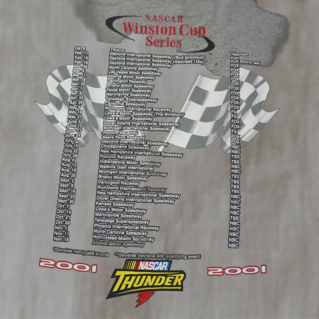 Delta VINTAGE NASCAR Winston Cup Thunder Racing Shirt Men L White 1990s 90s Delta Crew Neck Short Sleeve Size US L / EU 52-54 / 3 - 1 Thumbnail