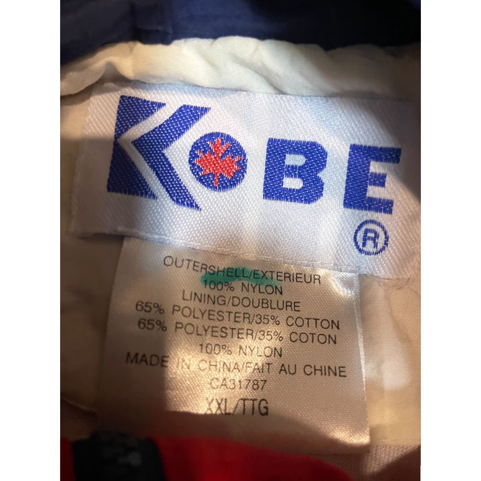 Coach VINTAGE XXL Kobe Jacket Mens 2XL Windbreaker Jacket Full Zip Red Blue 90s Varsity Coach Embordered Nylon Canada Mens Size US XXL / EU 58 / 5 - 5 Thumbnail