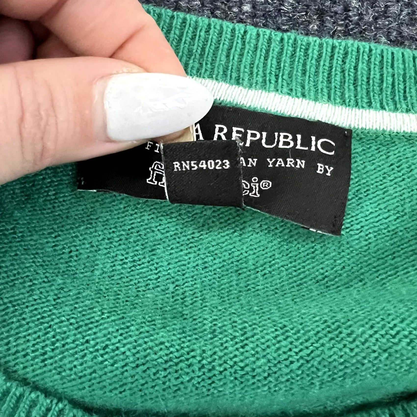 Banana Republic Banana Republic Sweater Womens Medium Green Merino Wool Cashmere Knit Crewneck Puff Sleeve Size M / US 6-8 / IT 42-44 - 5 Thumbnail