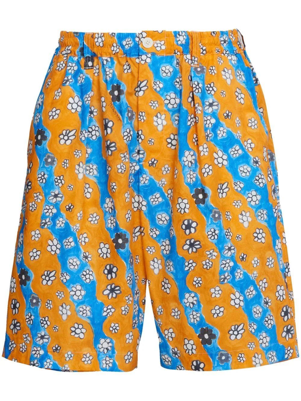 image of Marni O1W1Db10524 Daisy Print Shorts In Multicolor, Men's (Size 30)