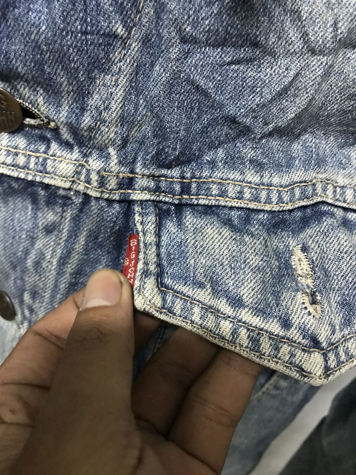 Big John Vintage Denim Big John Diatress Denim Jacket Size US L / EU 52-54 / 3 - 4 Thumbnail