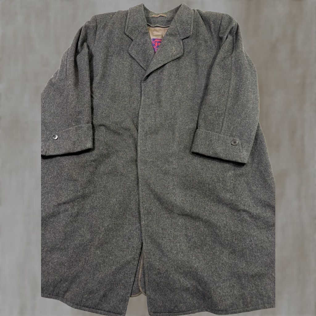 Vintage VINTAGE Loden Frey Coat Men XL Wool Gray Pea Coat Pockets-Flaws/Repair Needed Size US XL / EU 56 / 4 - 1 Thumbnail