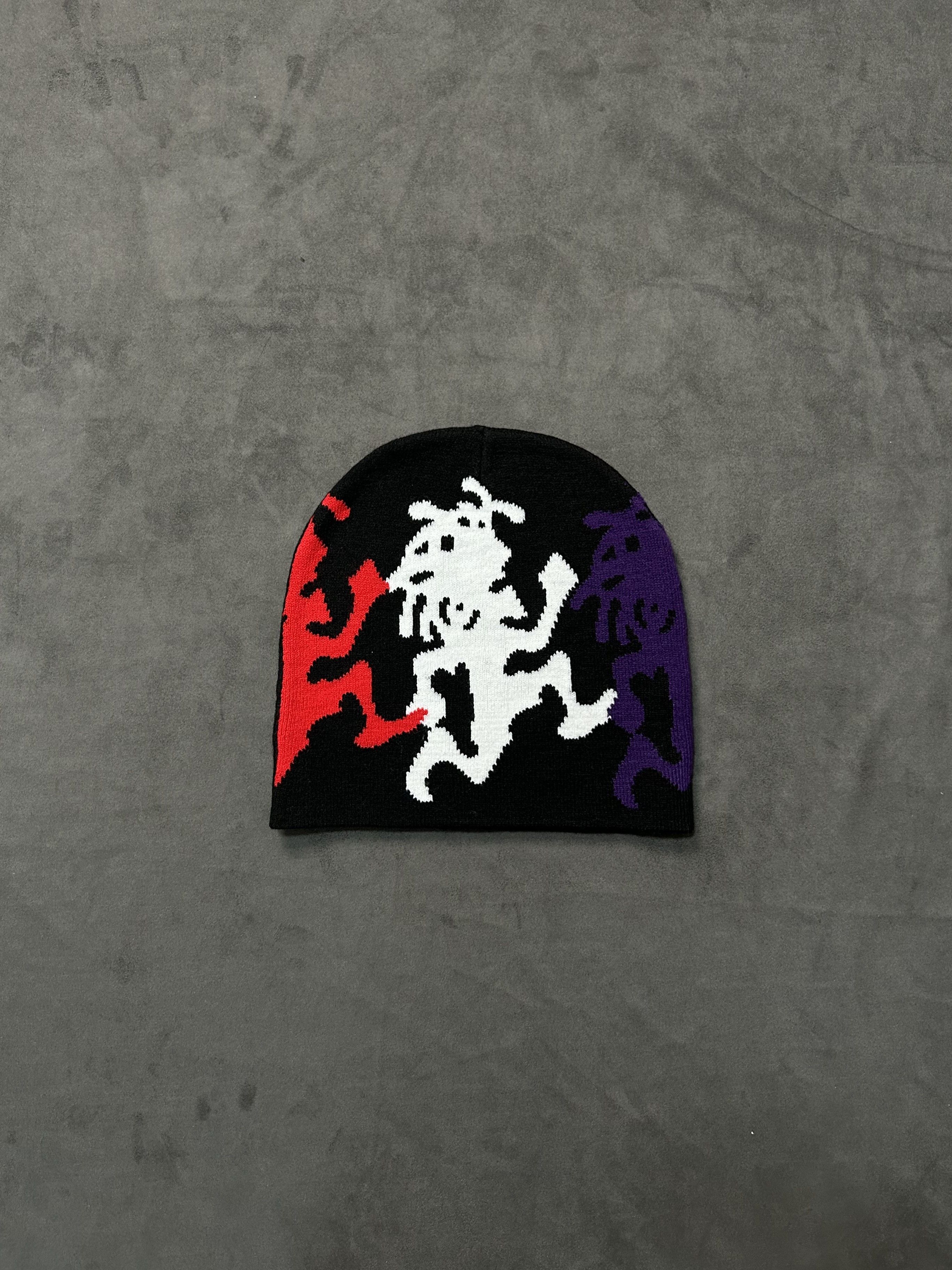 Japanese Brand Rare Just Move Graphic No Cuff Knit Cap Beanie Black Hat OS Size ONE SIZE - 1 Thumbnail