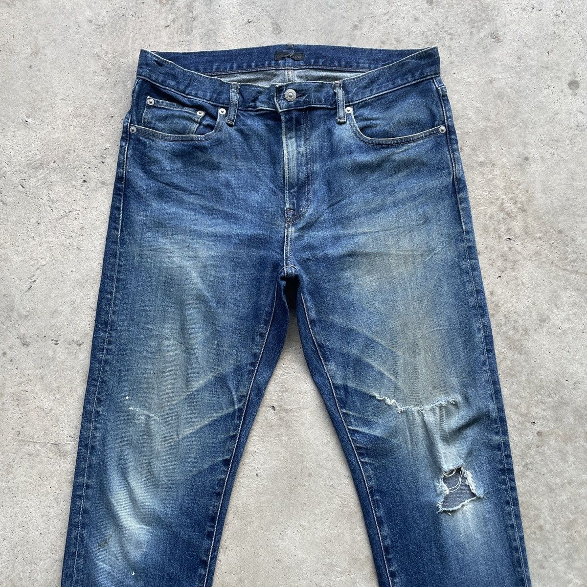 Japanese Brand Vintage Distressed Japanese Mud Washed Faded Jeans Pants Size US 33 - 3 Thumbnail