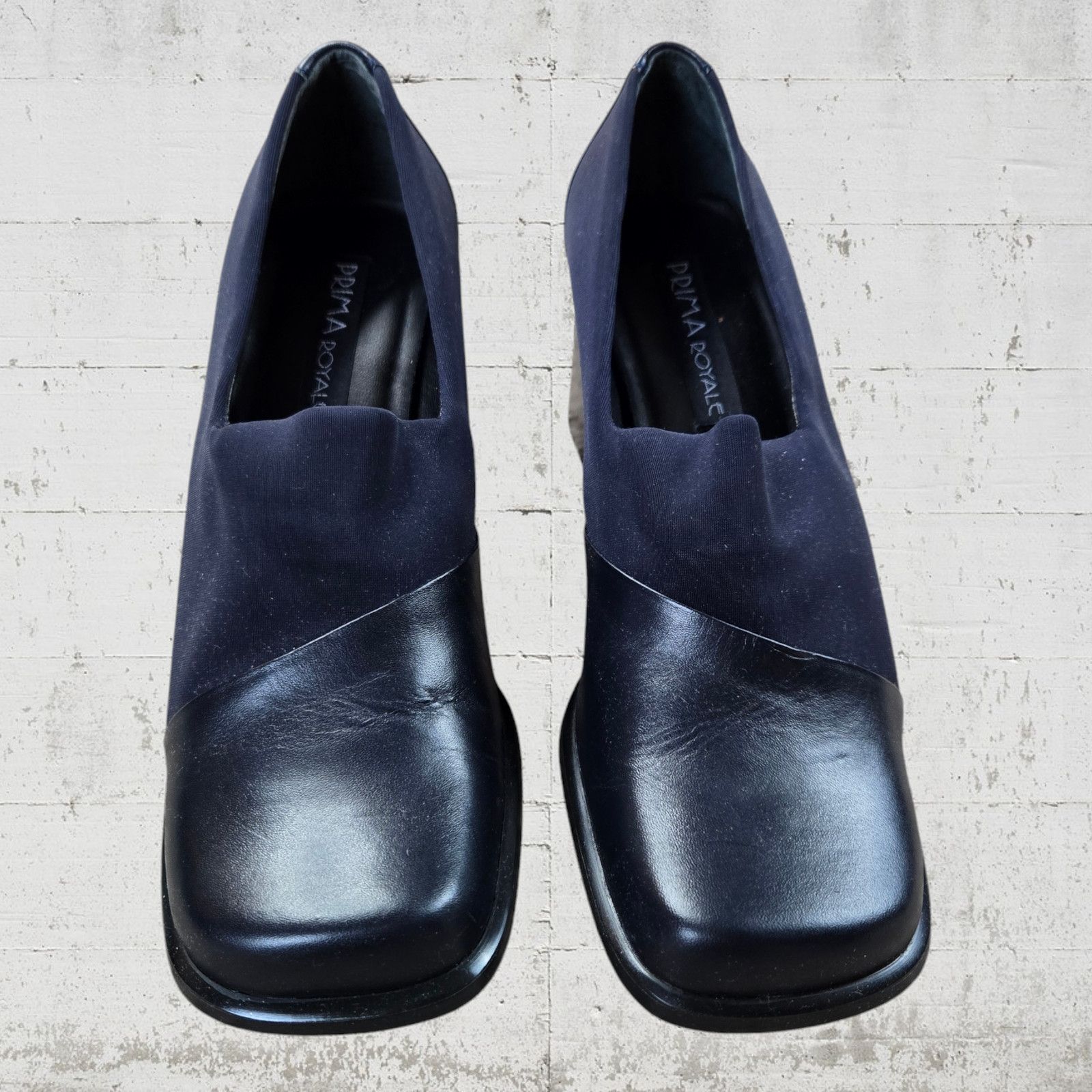 Vintage 90s Navy Blue Block Heel Loafers Size 8 Size US 8 / IT 38 - 4 Thumbnail