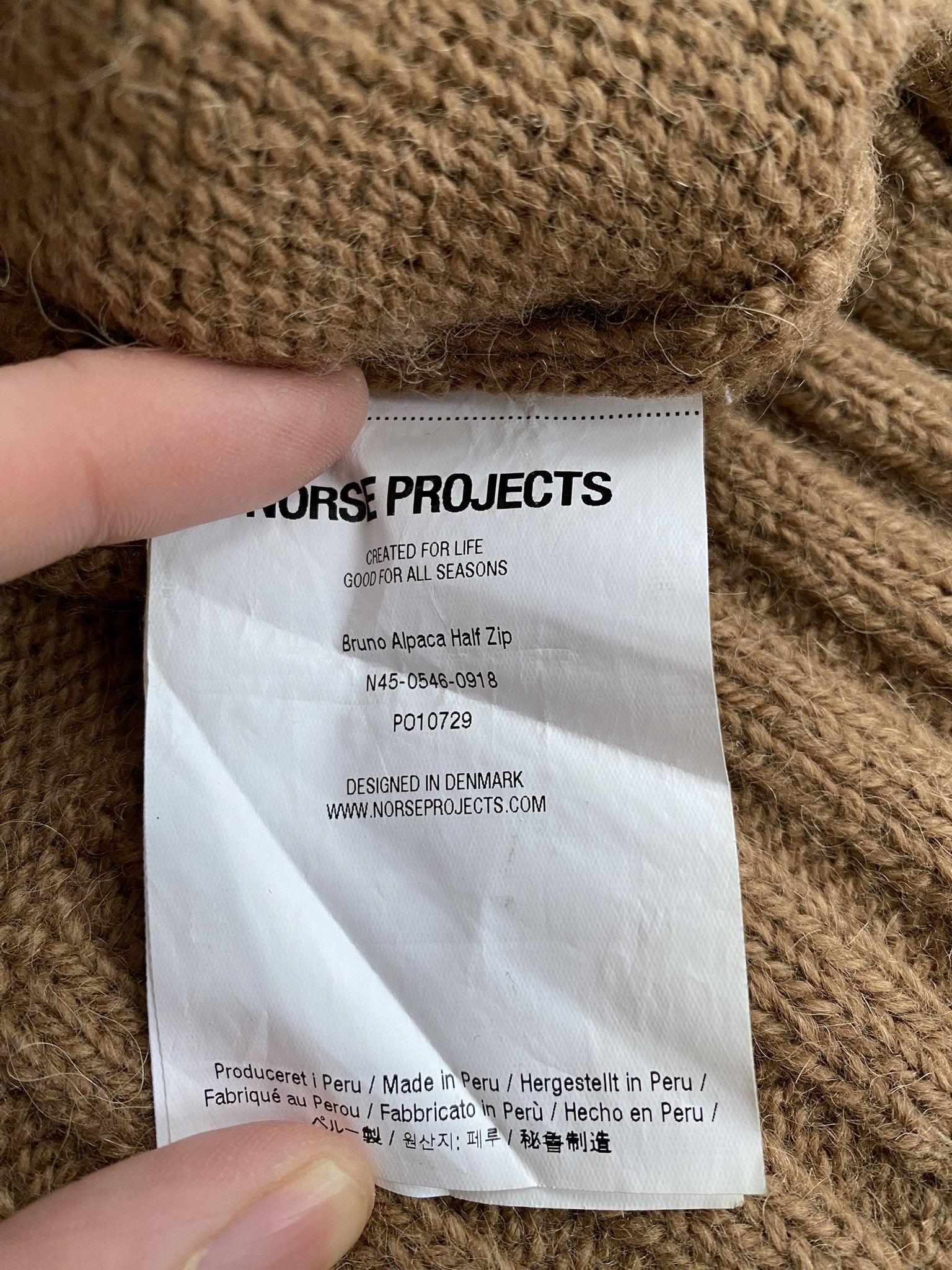 Norse Projects $540 - Bruno Alpaca Half Zip - Duffle Brown Size US M / EU 48-50 / 2 - 9 Thumbnail