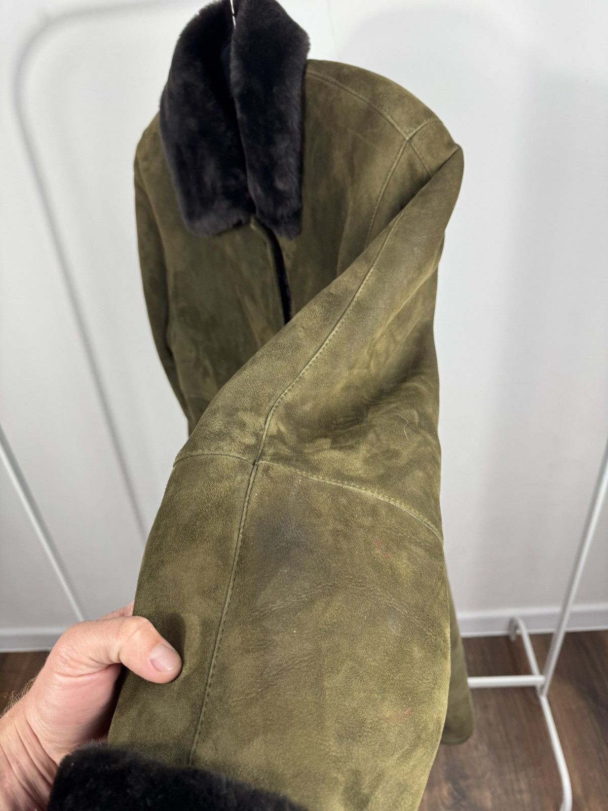 Other Vintage Shearling Suede Coat Fur Collar Lined Jacket XXL Size XXL / US 16-18 / IT 52-54 - 8 Thumbnail