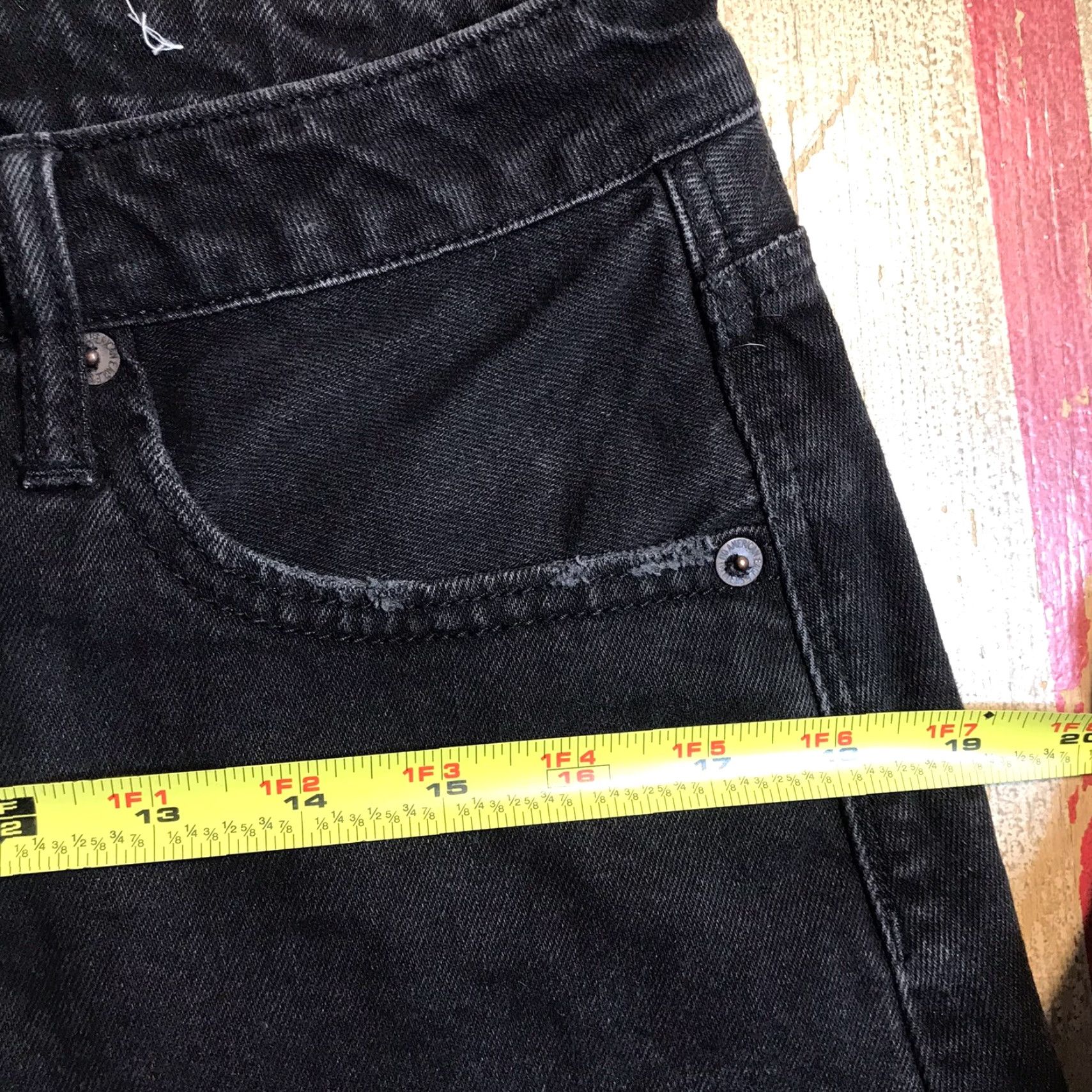American Eagle Outfitters American Eagle Denim Skirt Womens 10 Button Fly Boho Festival Black Raw Hem Size 32" / US 10 / IT 46 - 7 Thumbnail