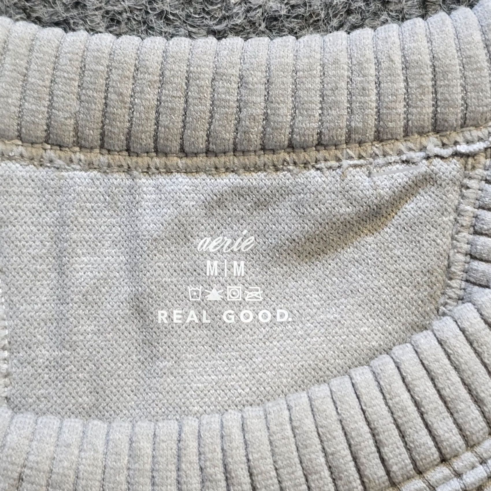 Vintage Aerie Bra Top Women Size Medium Gray Superchill Seamless Ribbed High Neck Lounge Bralette Racerback Wireless Nylon Spandex Blend Shirt Size M / US 6-8 / IT 42-44 - 3 Thumbnail