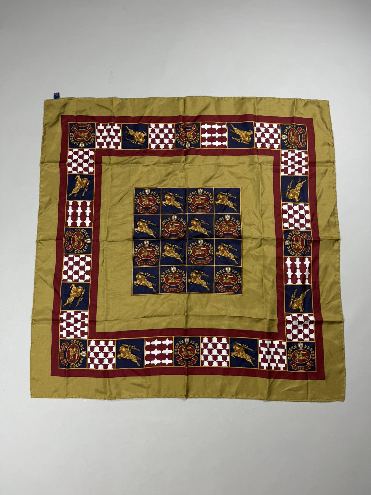 Burberry Burberry’s VTG Silk Multilogo Overprinted Handkerchief Scarf Size ONE SIZE - 1 Thumbnail