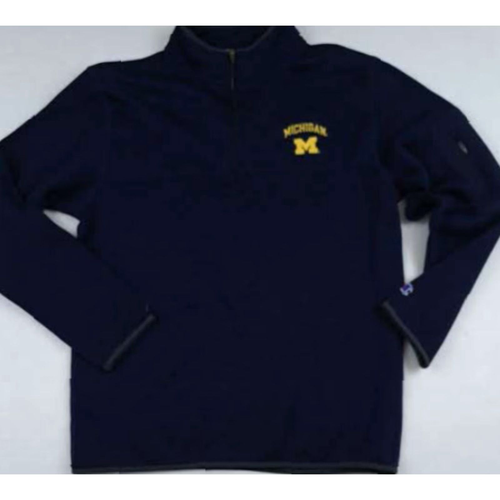 Champion Champion 1/4 Zip Fleece Pullover University Michigan Wolverines Men LG Blue Size US L / EU 52-54 / 3 - 2 Thumbnail