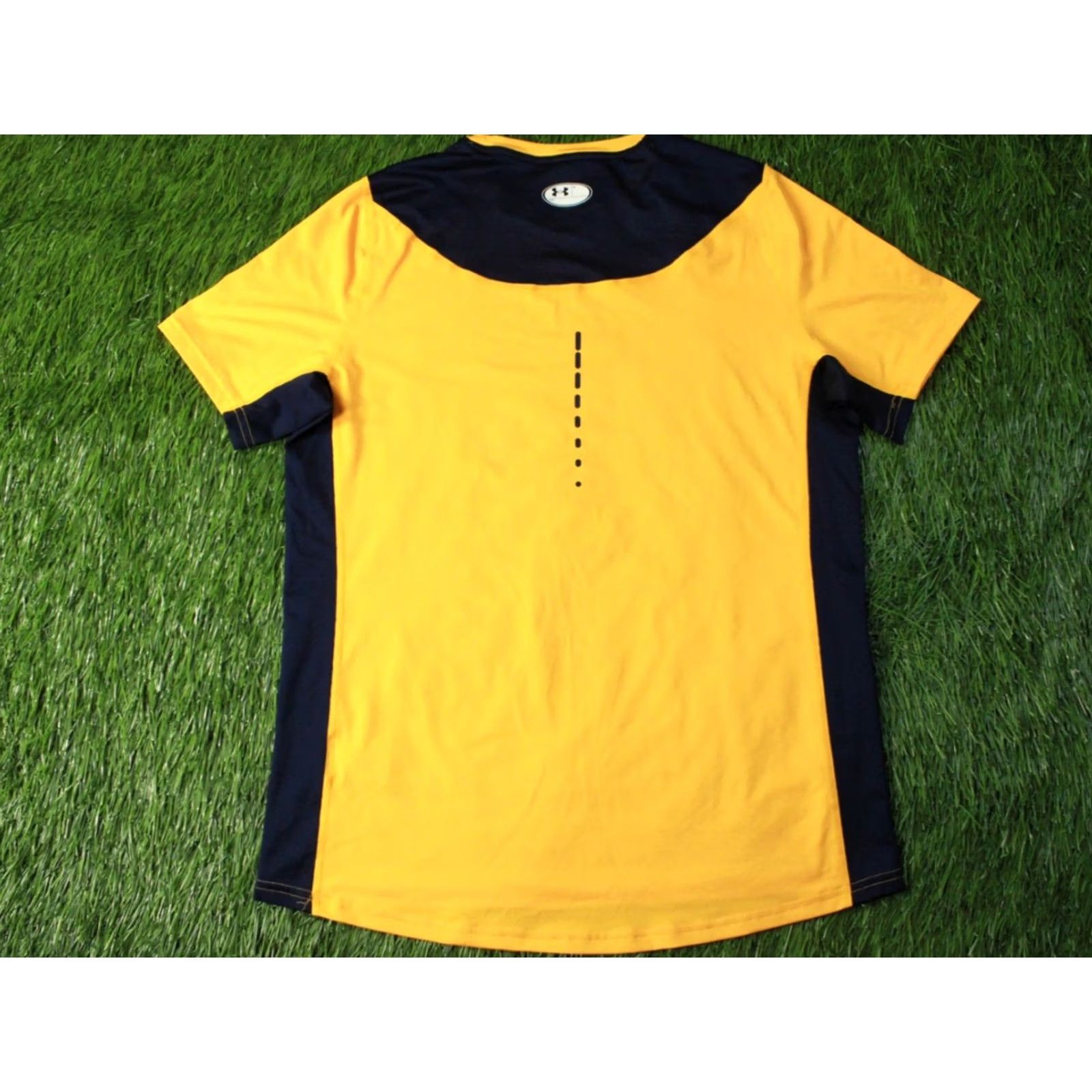 Under Armour Under Armour HeatGear Shirt Men L Orange Navy 2022 Training Compression Jersey 74 cm 55 cm Crew Neck Short Sleeve Size US L / EU 52-54 / 3 - 2 Thumbnail