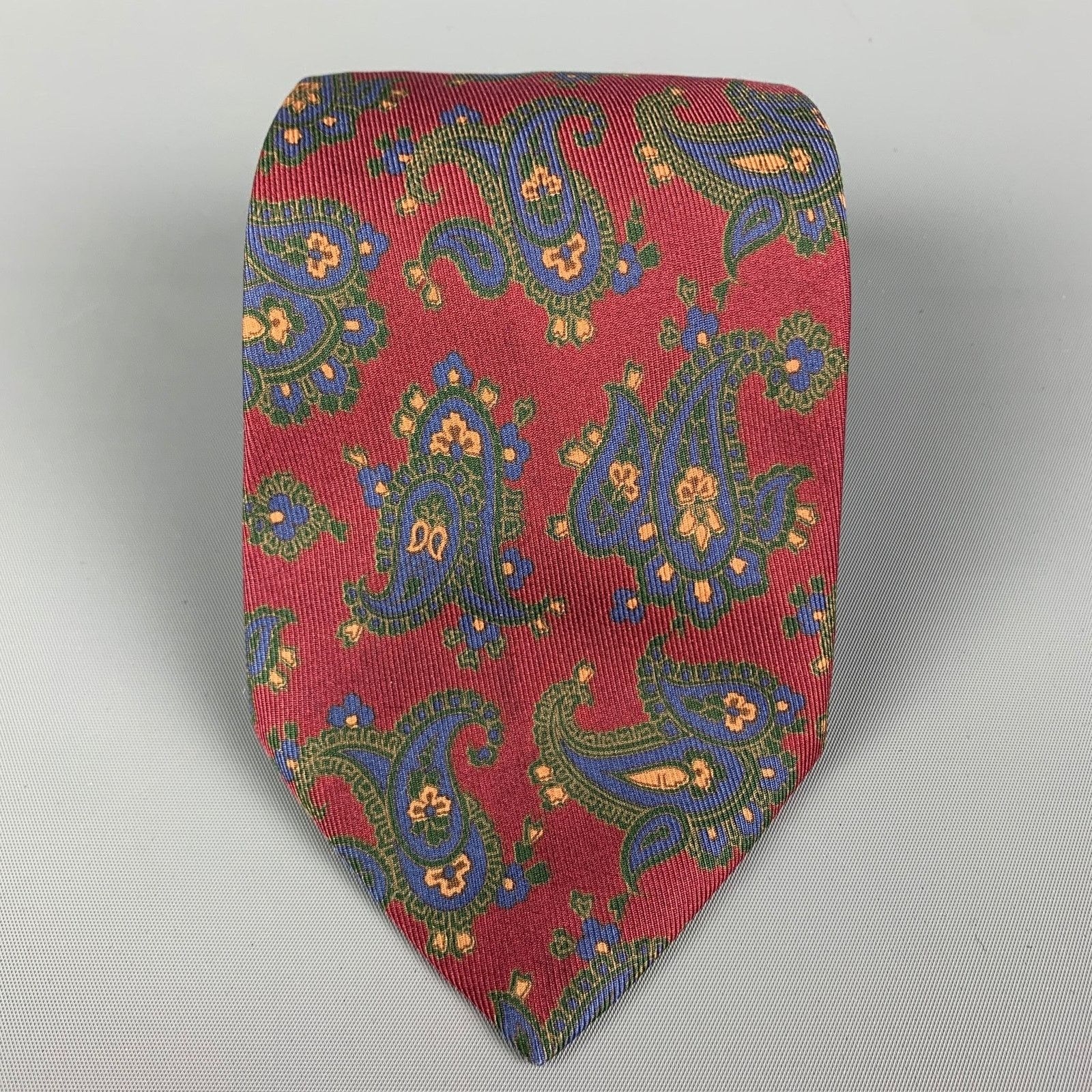 Etro ETRO Burgundy Paisley Silk Tie Size ONE SIZE - 1 Thumbnail